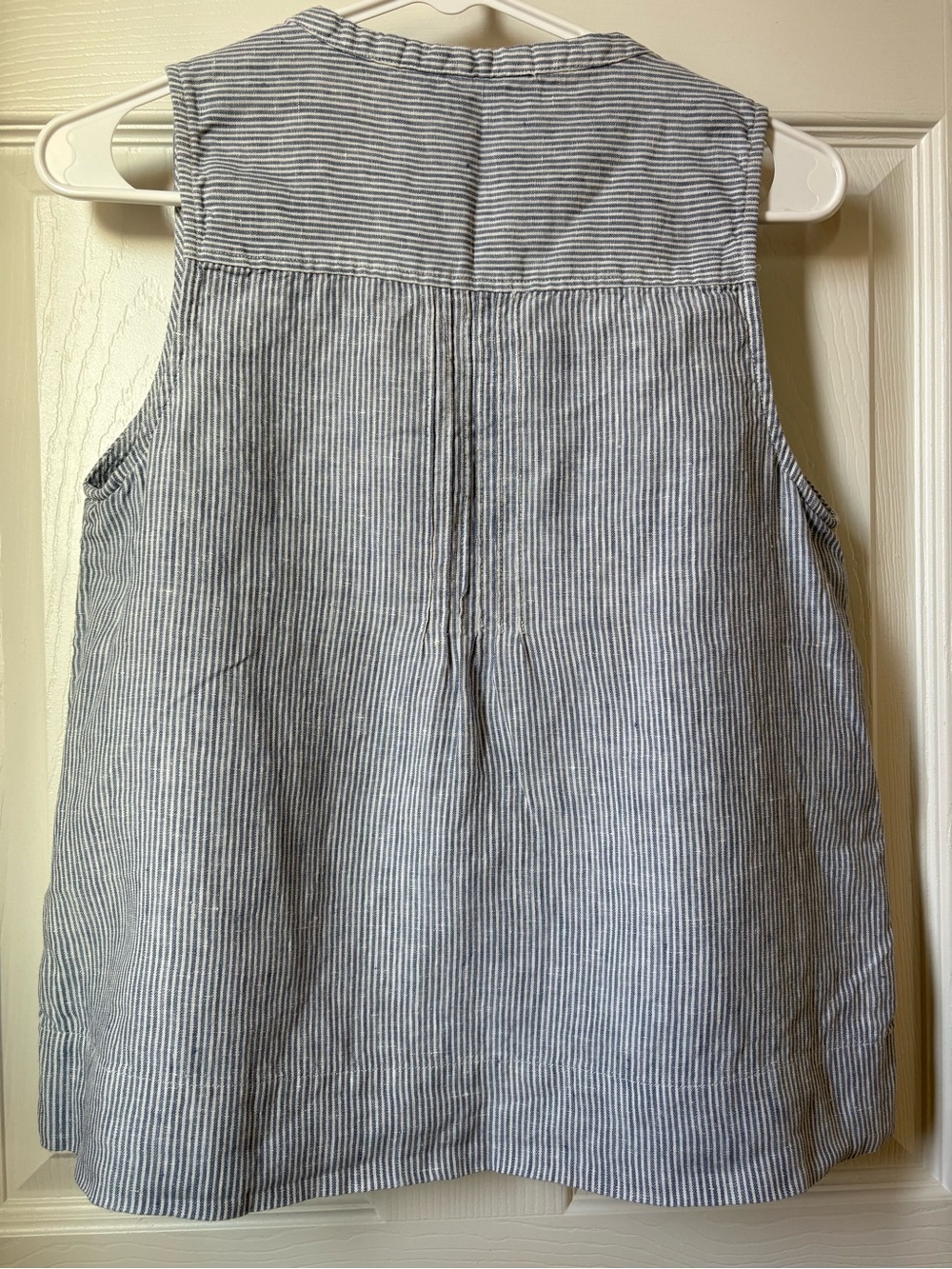 Faherty 100% Linen Isha Top Mini Blue Stripe - Picture 4 of 5